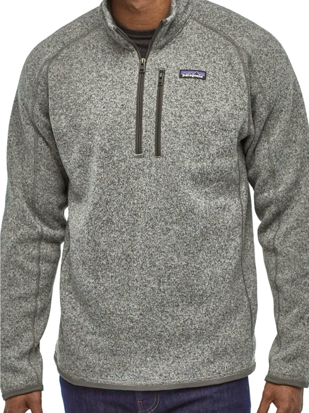 Patagonia Men's Zip-Up Fleece in Heather Gray